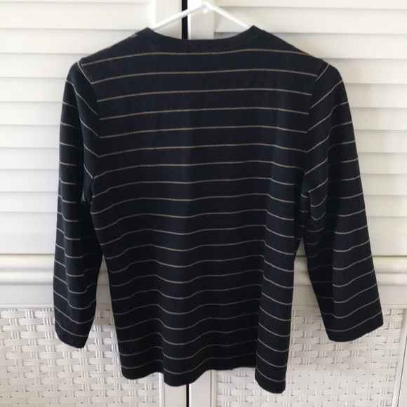 Ralph Lauren petite small black gold cardigan top - Picture 4 of 4